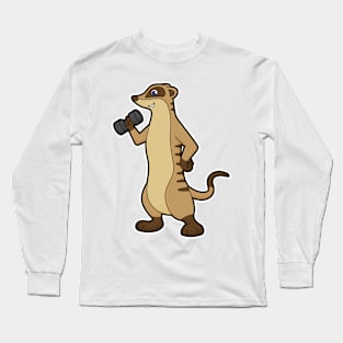 Meerkat at Strength training with Dumbbell Long Sleeve T-Shirt